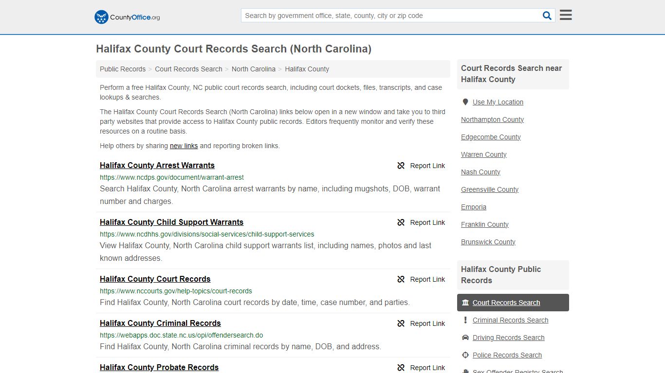 Halifax County Court Records Search (North Carolina) - County Office
