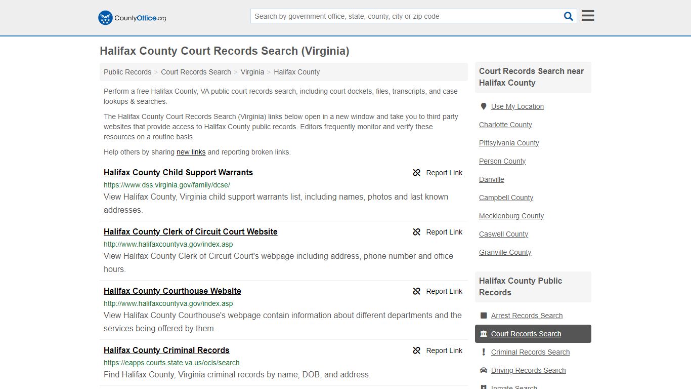 Court Records Search - Halifax County, VA (Adoptions, Criminal, Child ...